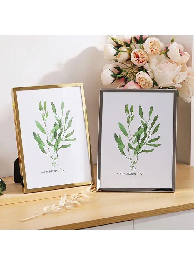 Stainless Steel Photo Frame Silvery Desktop Or Wall Hanging Durable Picture Frame Home Decor Gift - Image 3